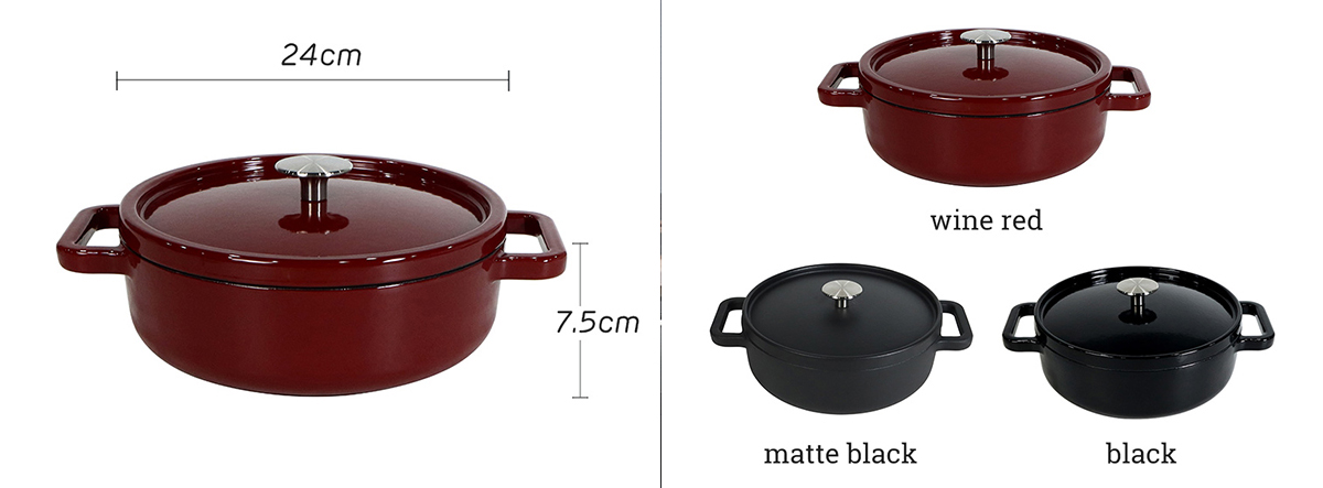 Enameled Cast Iron Round Gourmet Braiser with Lid