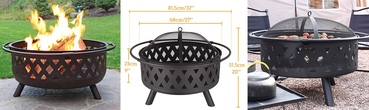 Outdoor Bonfire Firewood Stove Grill Wood Burning Brazier