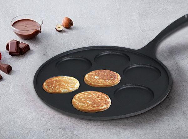 Pre-seasoned Cast Iron 7 Hole Blinis Pan