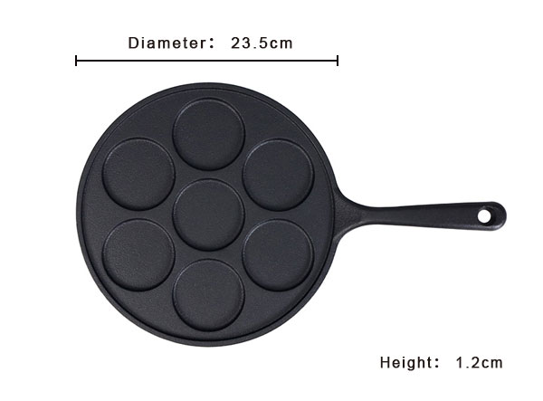 Pre-seasoned Cast Iron 7 Hole Blinis Pan