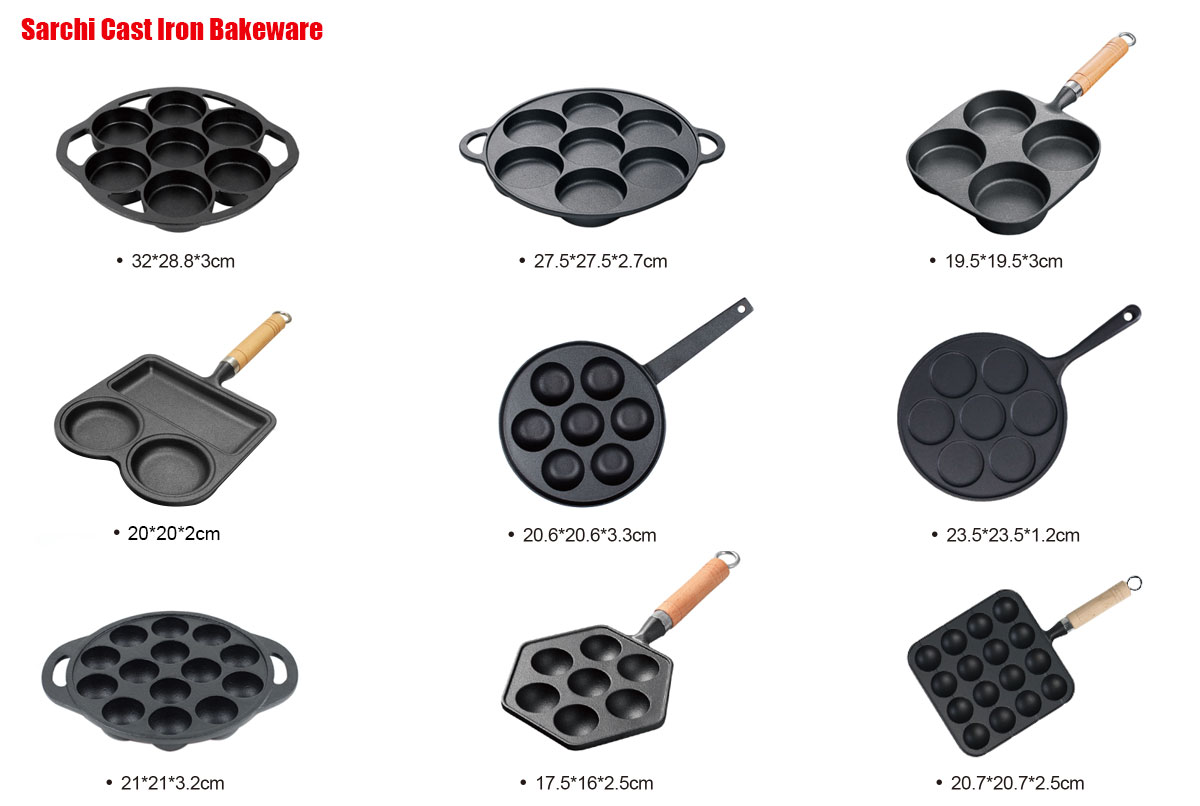 Pre-seasoned Cast Iron 7 Hole Blinis Pan