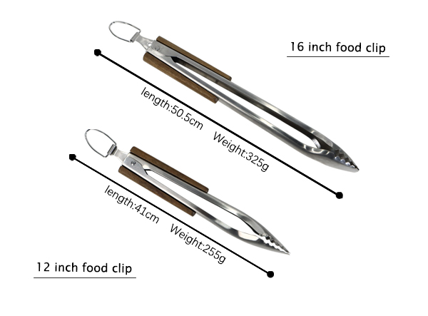 Wooden Handle Non-Slip Food Tongs for Kitchen Cooking