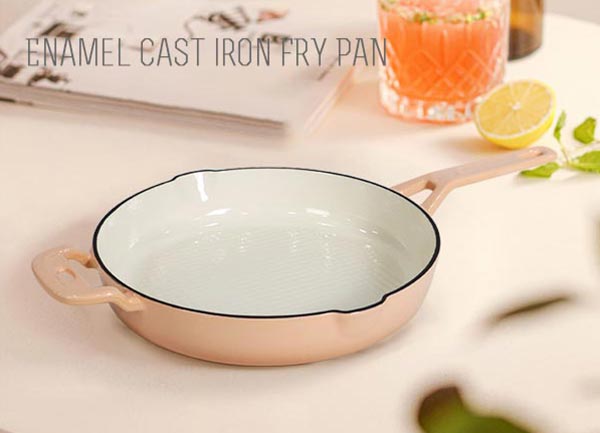 Glazed Coated Cast Iron Round Fry Pan