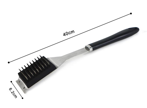 Replaceable Stainless Steel Bristles Head Barbecue Brush and Scraper