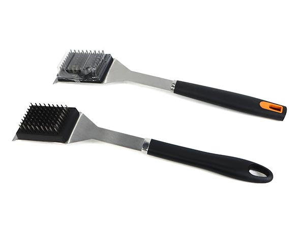 Replaceable Stainless Steel Bristles Head Barbecue Brush and Scraper