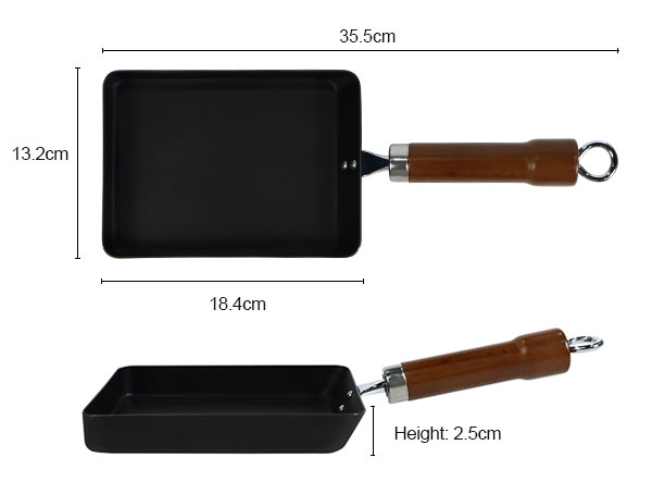 Iron Nitride Rectangle Japanese Omelette Tamagoyaki Pan