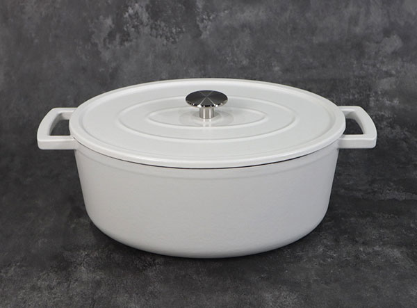 Sarchi 7 Quart Oval Enameled Cast Iron Stock Pot with Lid