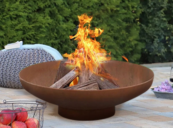 Pre-rusted Corten Steel Round Firepit Large Round Outdoor Fire Brazier