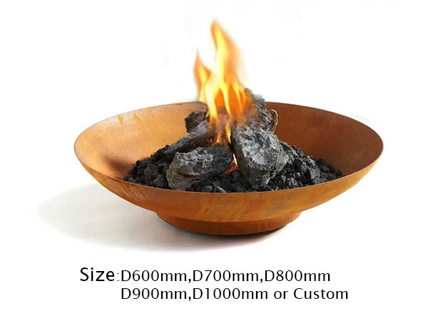 Pre-rusted Corten Steel Round Firepit Large Round Outdoor Fire Brazier