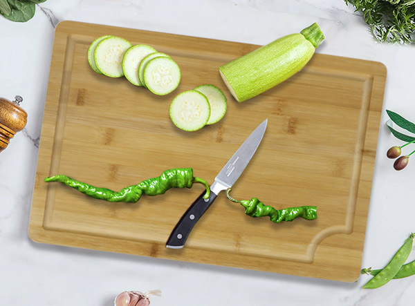 Custom Reversible 3 Pack Bamboo Cutting Board with Deep Groove