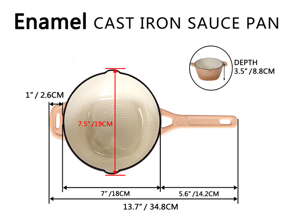 1.6-qt Enameled Cast Iron Covered Sauce Pot