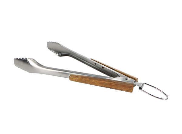 Wooden Handle Non-Slip Food Tongs for Kitchen Cooking