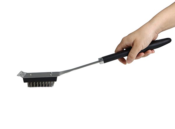 Replaceable Stainless Steel Bristles Head Barbecue Brush and Scraper