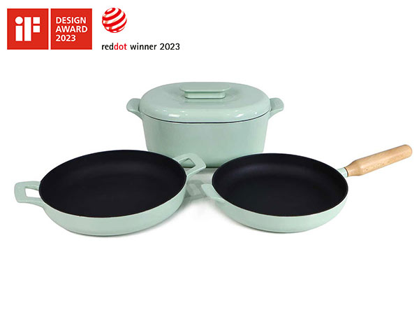 New Mint Green Enameled Cast iron Cookware Set