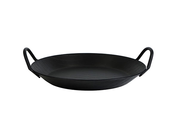 Custom Made Twill Carbon Steel Paella Pan with Double Handles