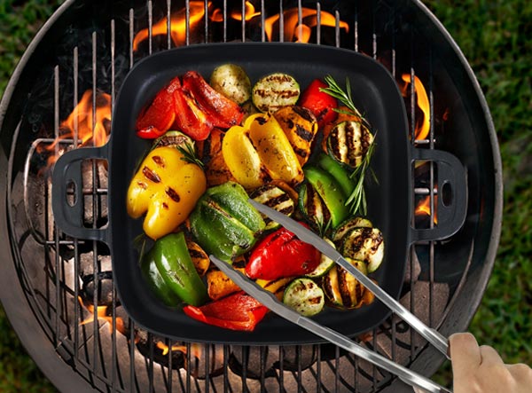 Dual Handle Pre-seasoned Outdoor Cast Iron Grilling Basket