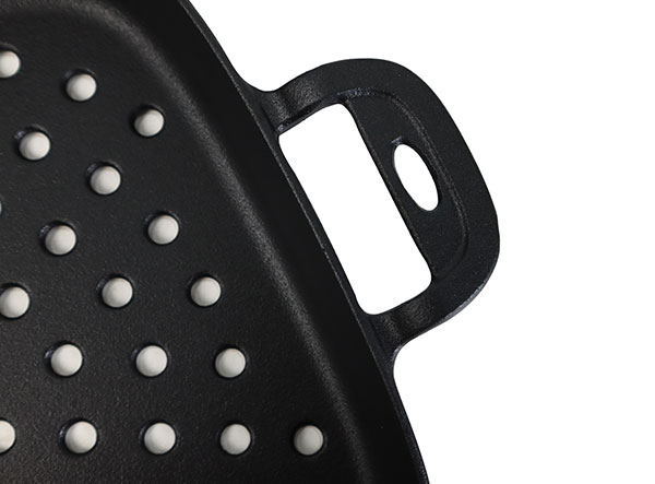 Dual Handle Pre-seasoned Outdoor Cast Iron Grilling Basket