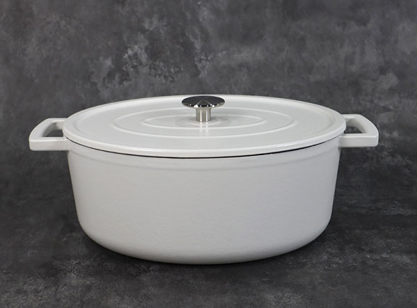 Sarchi 7 Quart Oval Enameled Cast Iron Stock Pot with Lid