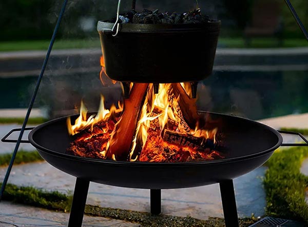 Garden Patio Heater Wood Burning Corten Bonfire Bowl with Stand