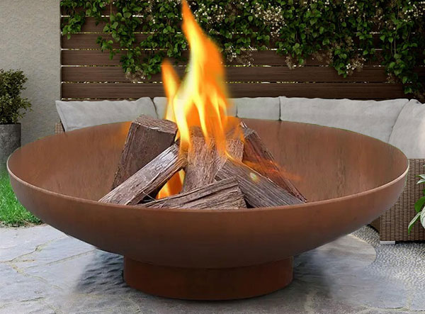 Pre-rusted Corten Steel Round Firepit Large Round Outdoor Fire Brazier