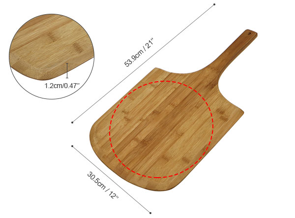 Oven Accessory 12'' Serving Tray Bamboo Pizza Peel