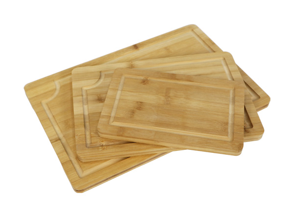 Custom Reversible 3 Pack Bamboo Cutting Board with Deep Groove