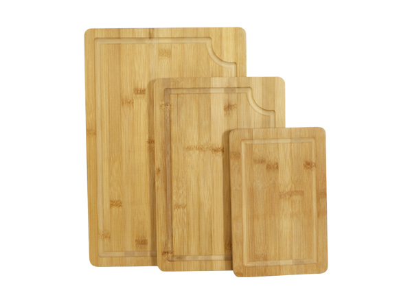 Custom Reversible 3 Pack Bamboo Cutting Board with Deep Groove