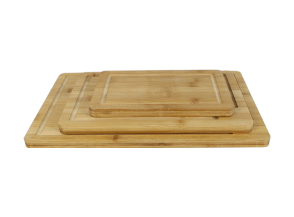 Custom Reversible 3 Pack Bamboo Cutting Board with Deep Groove